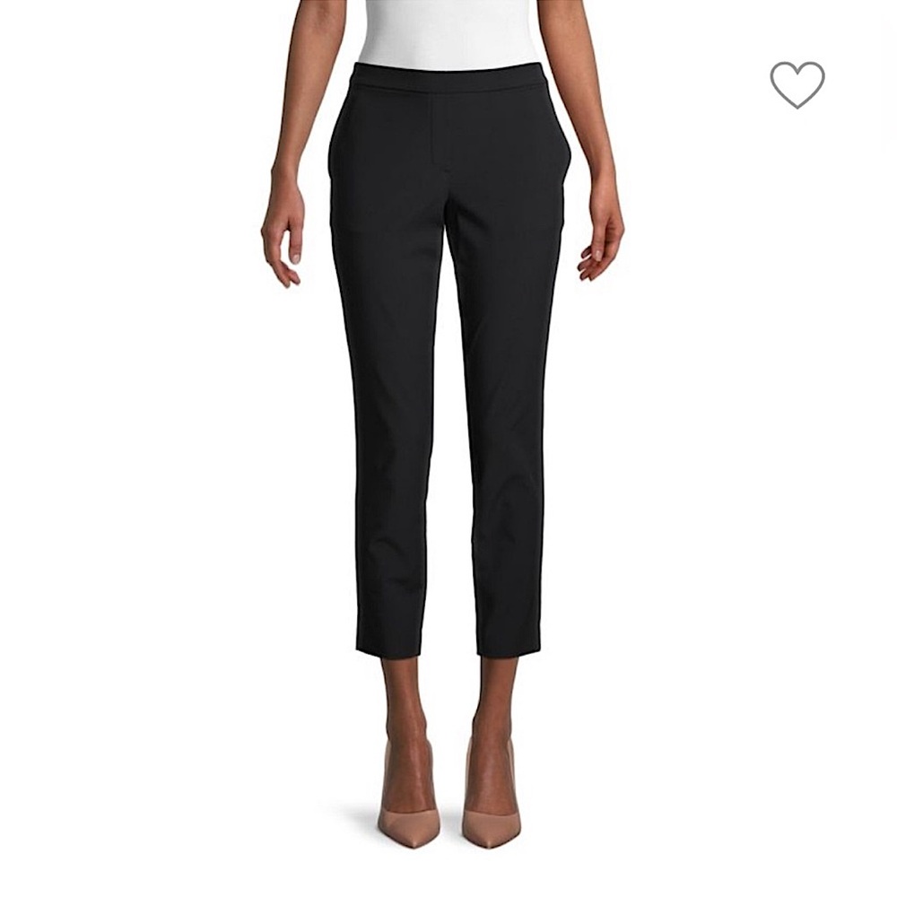 Theory Thaniel Black Kenett Elastic Pull On Stretch Slim Pant Size 10